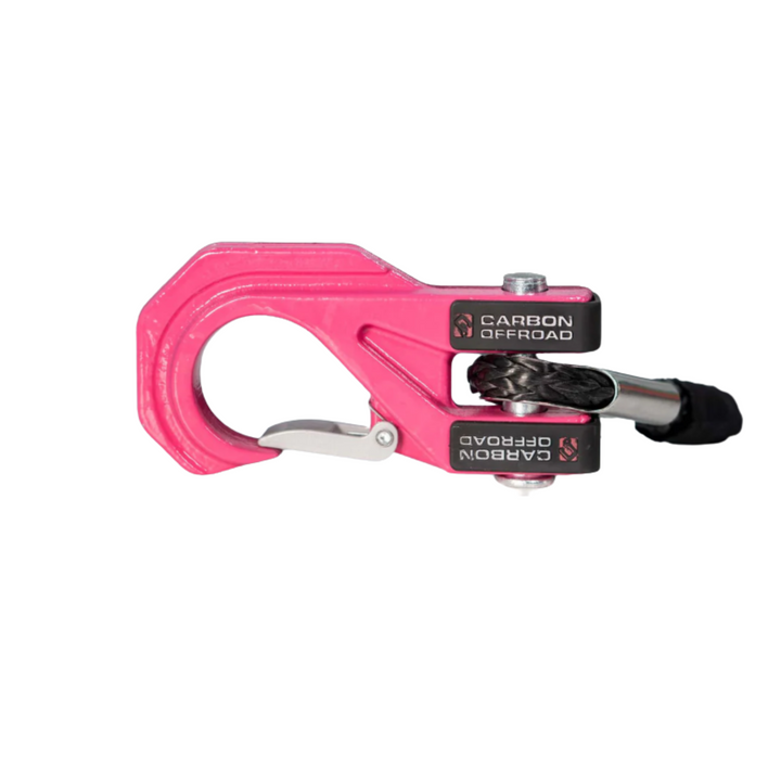 Carbon off road shackle Pink with rope