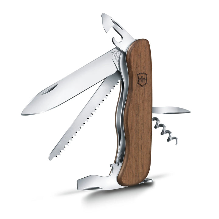 Victorinox Forester Wood Swiss Army Knife Wood - 10 Functions Large Pocket Knife