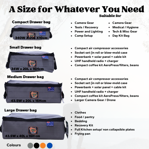 AOS Compact Drawer Canvas Bag – Durable Storage Organizer for Camping & Travel
