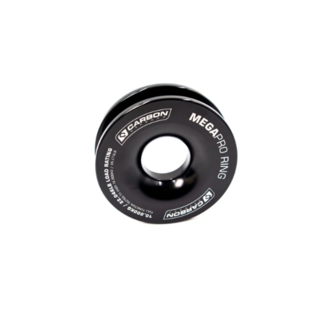 Carbon Offroad MegaPro Winch Recovery Ring Soft Shackle Pulley 10000kg - Black