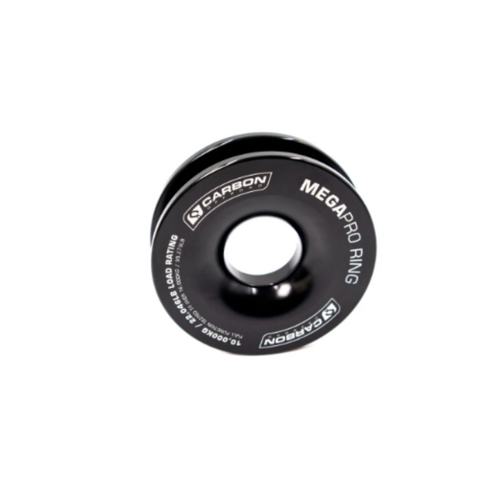 Carbon Offroad MegaPro Winch Recovery Ring Soft Shackle Pulley 10000kg - Black