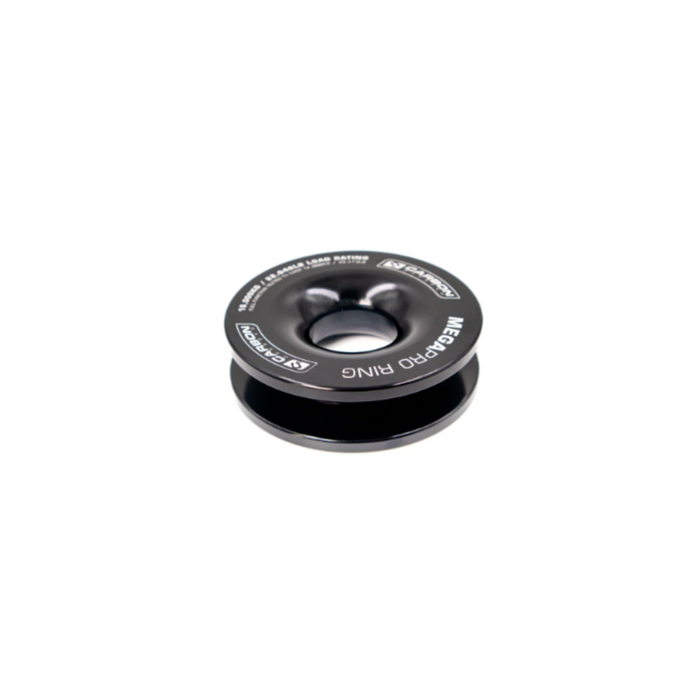 Carbon Offroad MegaPro Winch Recovery Ring Soft Shackle Pulley 10000kg - Black side on 