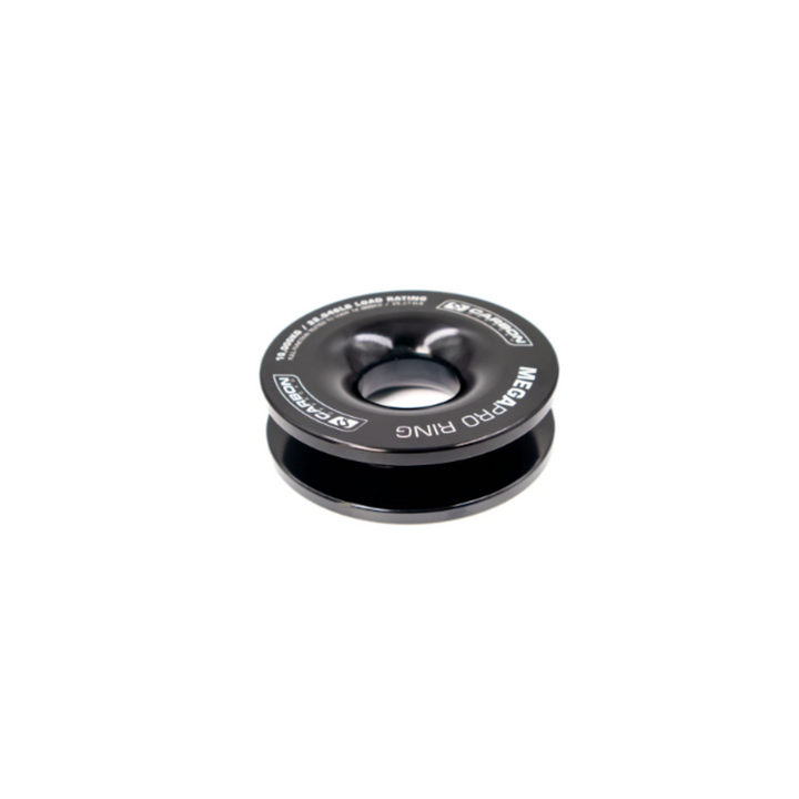 Carbon Offroad MegaPro Winch Recovery Ring Soft Shackle Pulley 10000kg - Black side on 