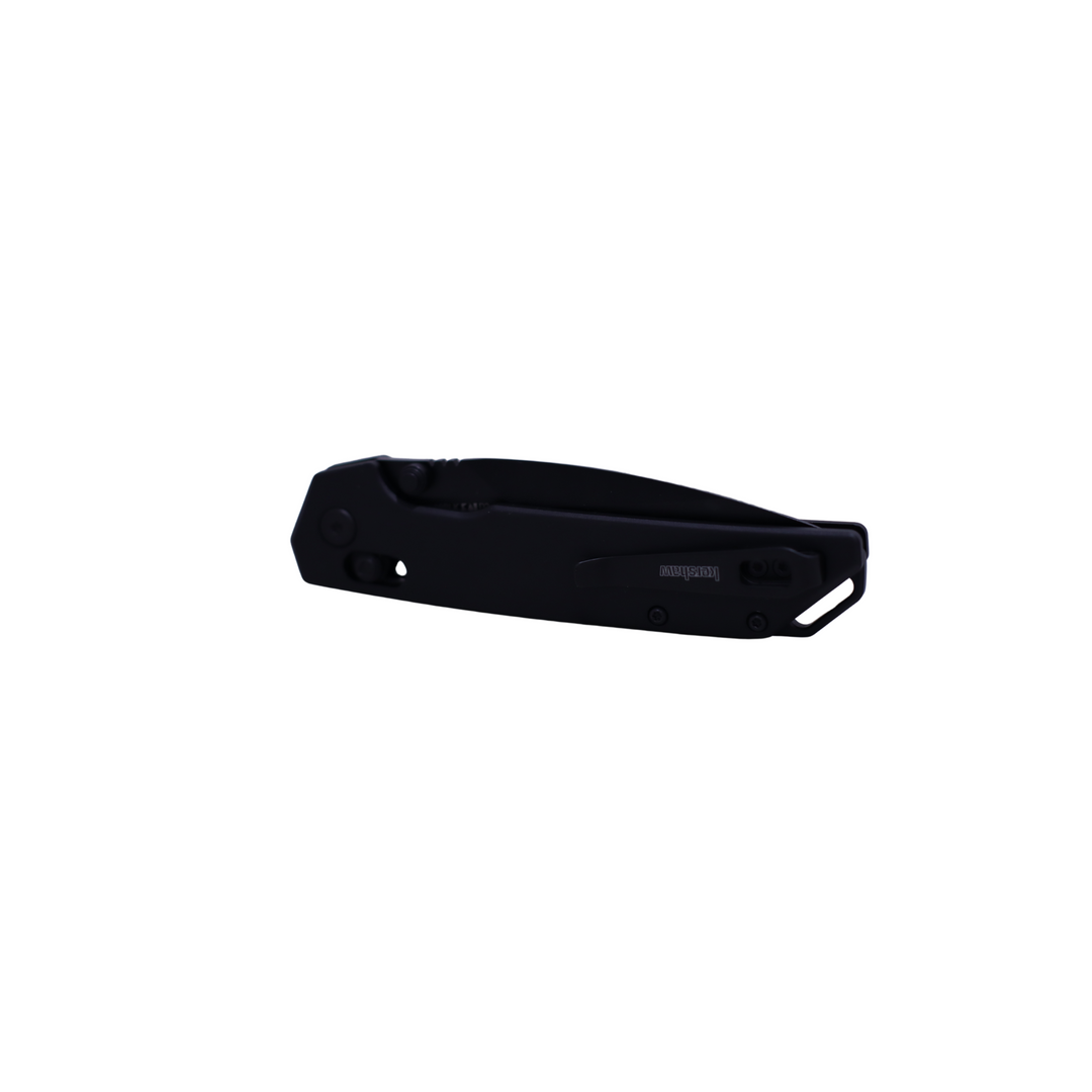 Kershaw 2038BLK Iridium, D2 Spear Point Blade, All Black Model closed