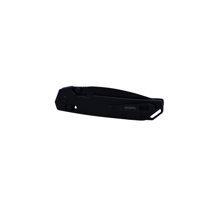 Kershaw 2038BLK Iridium, D2 Spear Point Blade, All Black Model closed