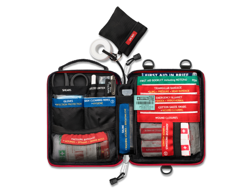 handy first aid kit open